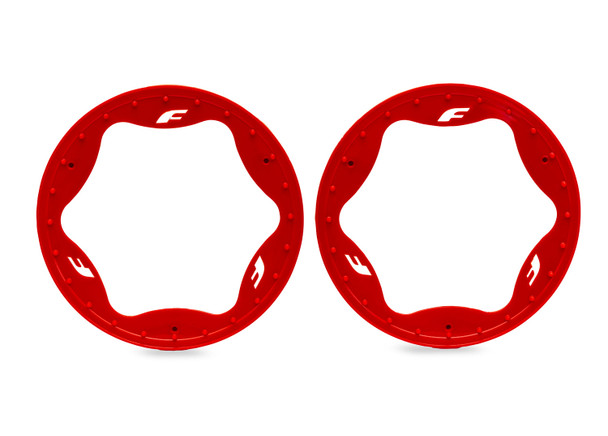 Traxxas 10948-RED 4.3" Funco Rear Beadlock Rings (2) for Pro Scale Sand Car