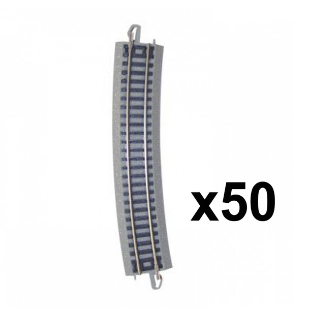 Bachmann 44884 19" Radius Curved E-Z Track w/Nickel Silver Rail (50) : N Scale