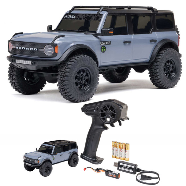 Axial 1/30 SCX30 Ford Bronco 4x4 RTR Gray Crawler w/Battery & Charger