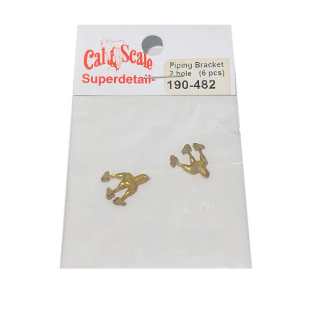 Cal Scale 190-482 Steam Loco Piping Brackets Two-Hole Style HO Scale