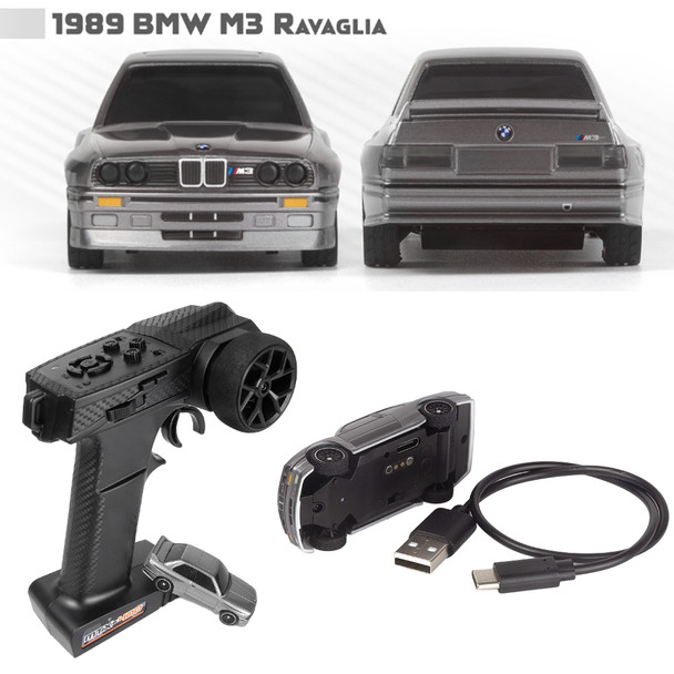 HPI 160991 1/64 Nano TTR 2WD BMW M3 Ravaglia Dark Silver Touring Car w/ Remote