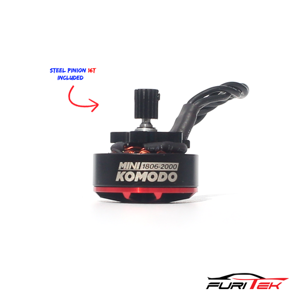 Furitek Mini Komodo 1806-2000Kv Brushless Motor w/ 16T Steel Pinion for SCX24