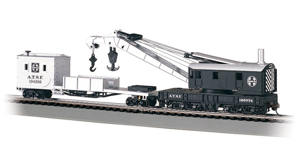 Bachmann 16102 250-Ton Steam Crane & Boom Tender - Santa Fe HO Scale