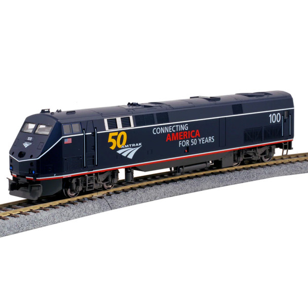 Kato 37-6113 GE P42 Genesis Amtrak 50th Anniversary Midnight Blue Locomotive #100 HO Scale