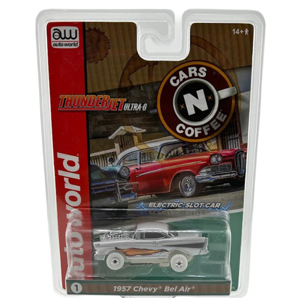 Auto World Thunderjet 1957 Chevrolet Bel Air Street Rod w/ Blower iWheels HO Slot Car