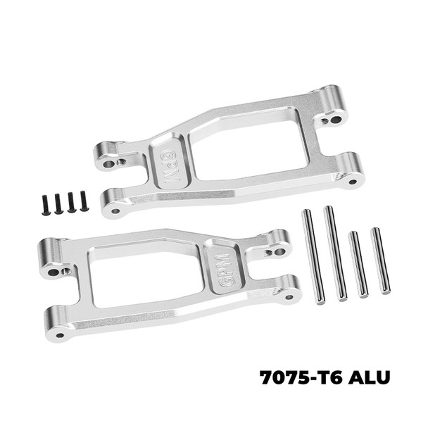 GPM Aluminum 7075-T6 Alloy Front Upper Suspension Arms Silver for Tamiya DT-04