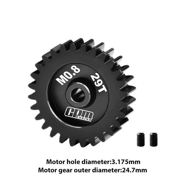 GPM 40Cr Steel Motor Gear 29T (32 Pitch, Module 0.8mm) Motor Tooth Diameter 3.175mm