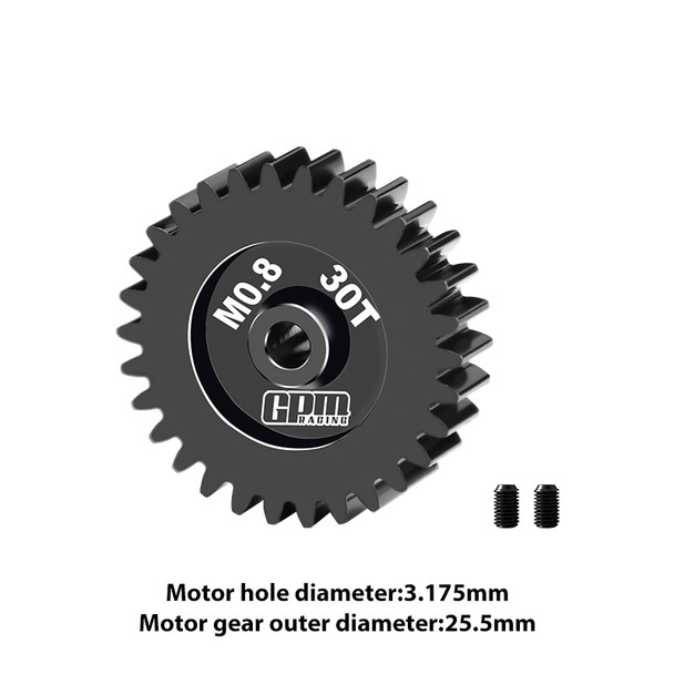 GPM 40Cr Steel Motor Gear 30T (32 Pitch, Module 0.8mm) Motor Tooth Diameter 3.175mm