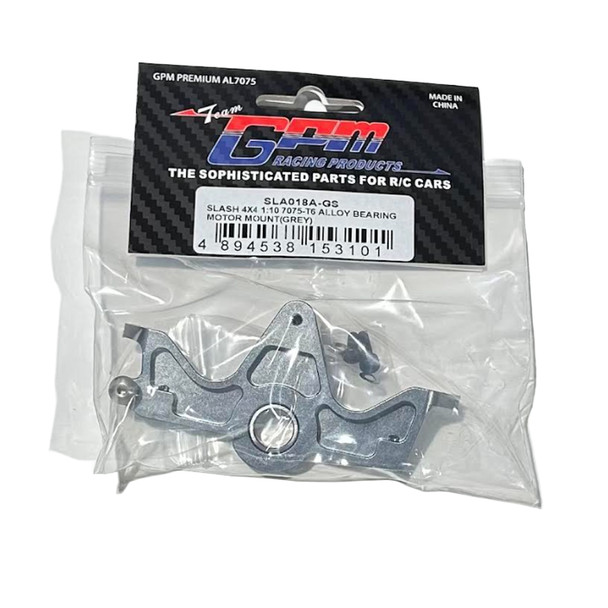 GPM Aluminum 7075-T6 Alloy Bearing Motor Mount Grey for 1/10 Slash 4x4