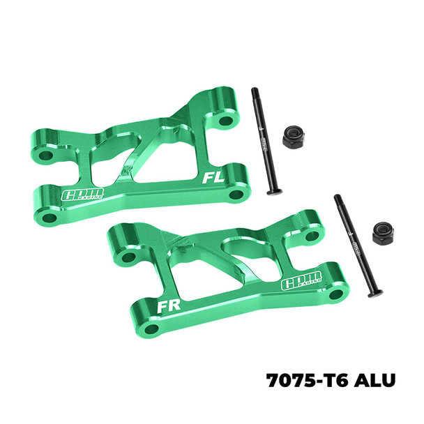 GPM Aluminum 7075-T6 Alloy Front Upper Suspension Arms Green for 1/16 Mini Slash
