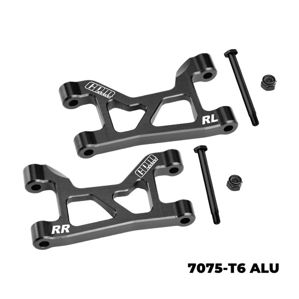 GPM Aluminum 7075-T6 Alloy Rear Upper Suspension Arms Black for 1/16 Mini Slash
