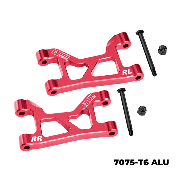 GPM Aluminum 7075-T6 Alloy Rear Upper Suspension Arms Red for 1/16 Mini Slash