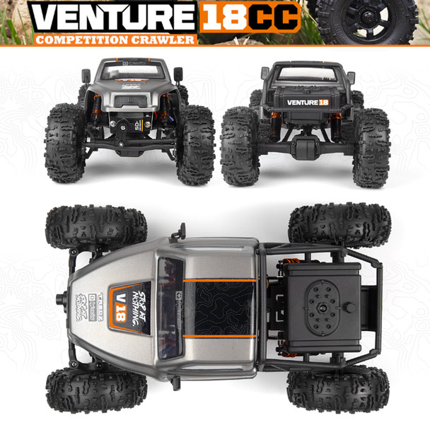 HPI 160808 1/18 Venture18 CC Flux Competition 4WD Off-Road RTR Crawler Gun Metal