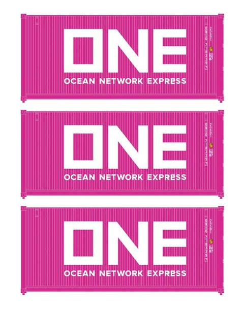 Walthers 949-18056 20' Fully Corrugated Container - 3-Pack - ONE HO Scale