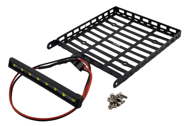 NHX RC Mini Roof Luggage Rack w/ LED Light Bar for SCX24 / TRX-4M