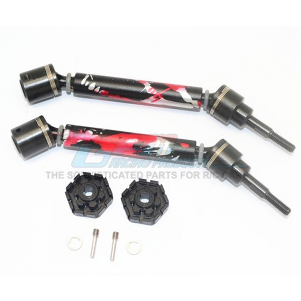 GPM Harden Steel F/R Adj CVD Drive Shaft+Hex Adapter Splatter Paint : Maxx