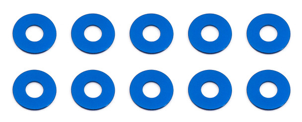 Associated 31384 Bulkhead Washers, 7.8x0.5 mm, blue aluminum (10)