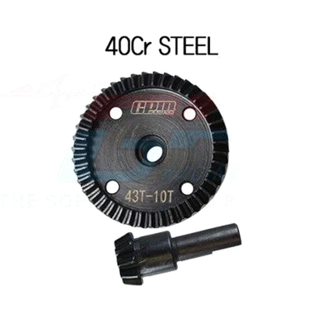 GPM F/R 40Cr Steel Diff Bevel Gear 43T & Pinion Gear 10T for 1/8 6S Kraton / Outcast
