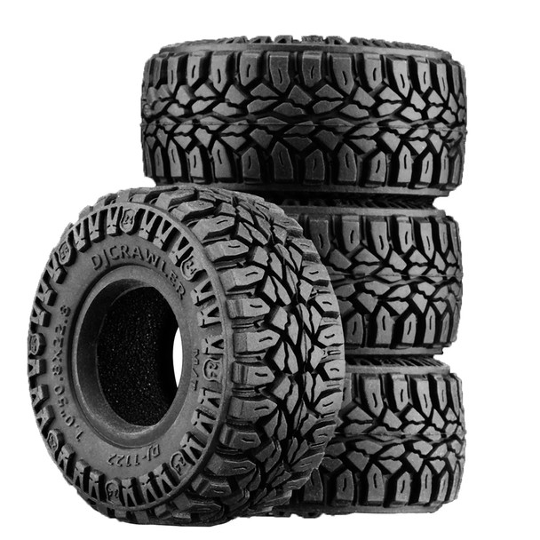 GPM 1.0 Inch High Adhesive Crawler Rubber Tires w/ Foam Inserts (4) for TRX4M