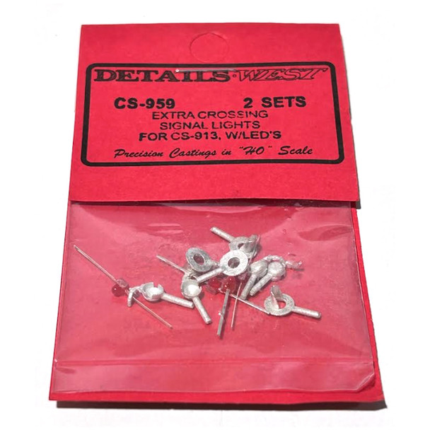 Details West CS-959 Extra Crossing Signal Lights w/ LED (2) HO Scale