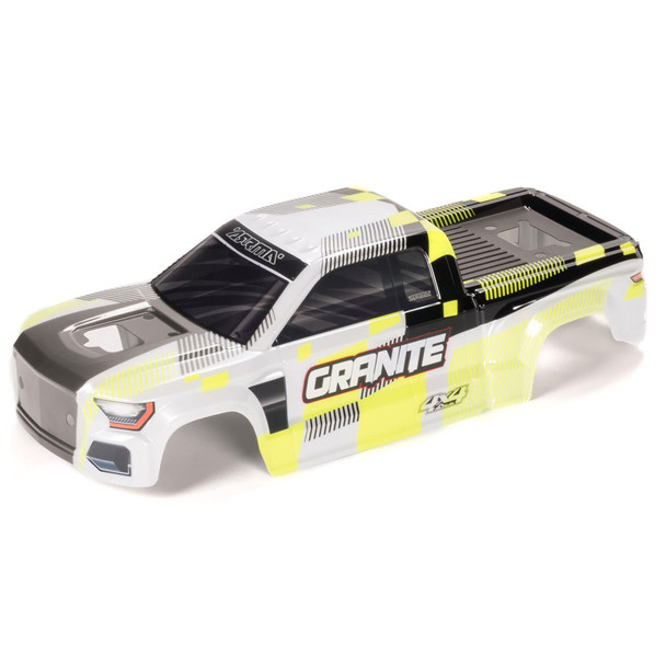 ARRMA ARA-2316 Clipless Painted Decaled Trimmed Body White/Yellow for Granite 4X4