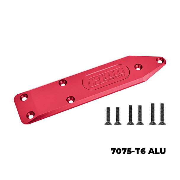 GPM Alum Rear Chassis Skid Plate Brace Thick 5mm Red for 1/8 NOTORIOUS 6S V6