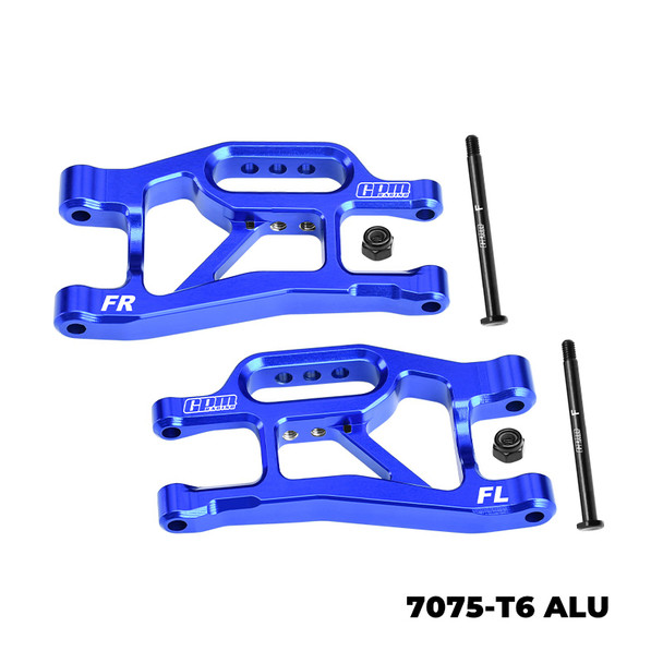 GPM Aluminum 7075 Alloy Front Lower Suspension Arms Blue for 1/16 Mini Slash