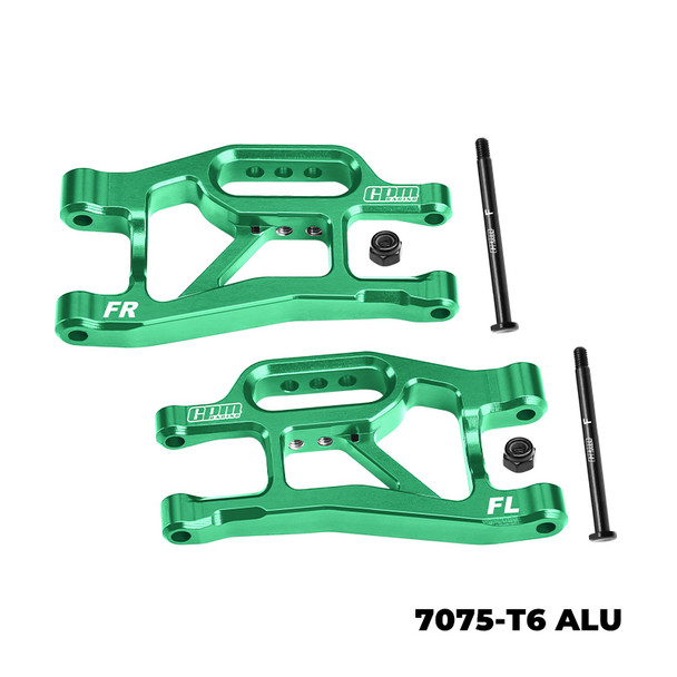 GPM Aluminum 7075 Alloy Front Lower Suspension Arms Green for 1/16 Mini Slash