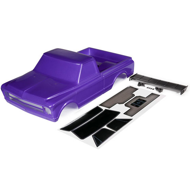 Traxxas 9411P Purple Body w/ Wing & Decals : Chevrolet C10 Drag Slash