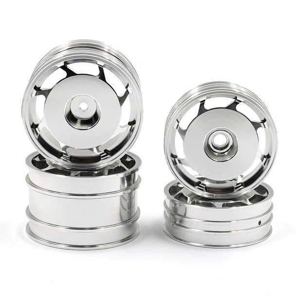 Yeah Racing WL-0185SV Aluminum CNC 8W Spoke Rim Set Silver for Kyosho ULTIMA
