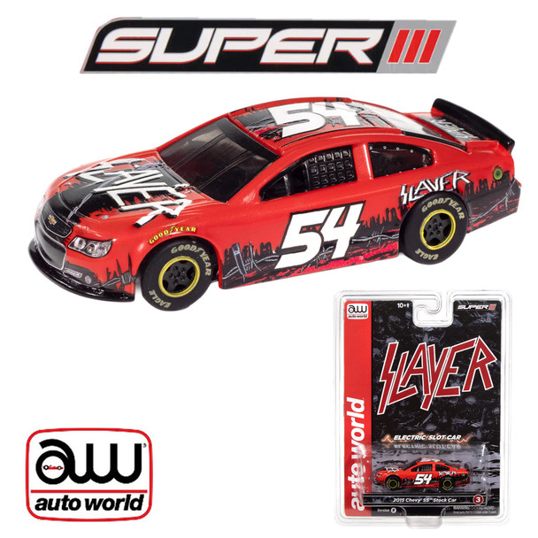 Auto World Super III 2015 Chevy SS Slayer Red HO Scale Slot Car