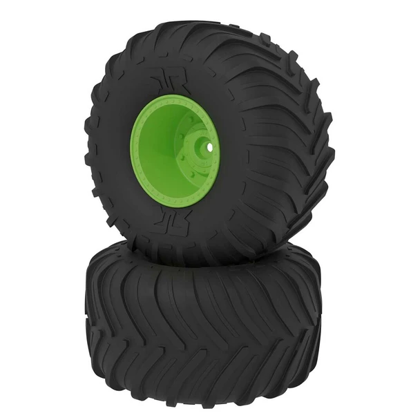 ARRMA ARA-2531 dBoots Chevron MT Tire/Wheel Set Green (2) for 1/10 Gorgon
