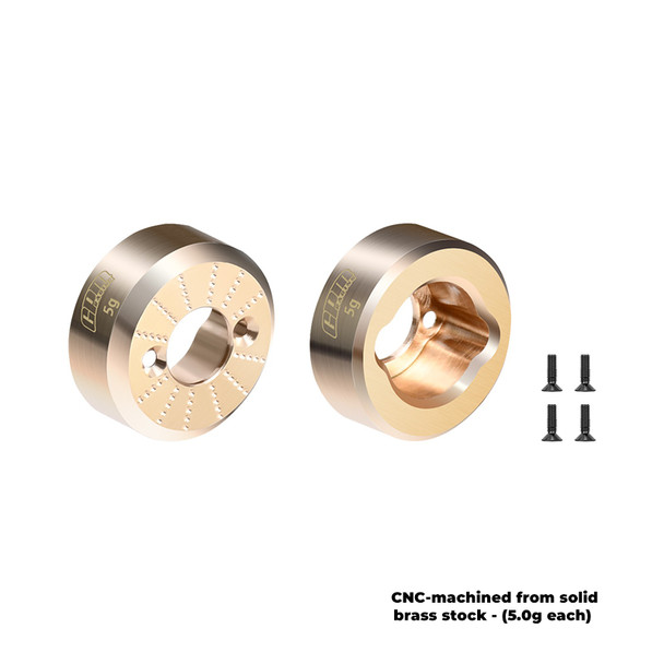 GPM Brass Rear Hubs (5g) (2Pcs) for Axial 1/30 SCX30 Ford Bronco/Wrangler/K10