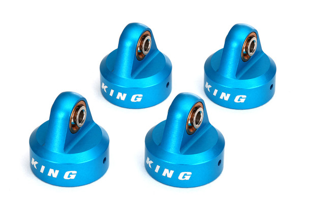 Traxxas 8457 Alum Shock Caps Blue King Shocks (4) : Unlimited Desert Racer