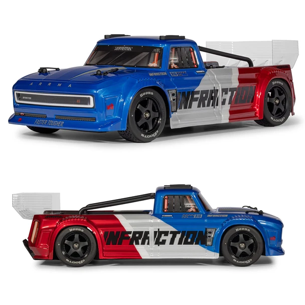 ARRMA - ARA4315V4T1 1/8 ARRMA INFRACTION 223S 4WD RTR All-Road Truck Blue/Red