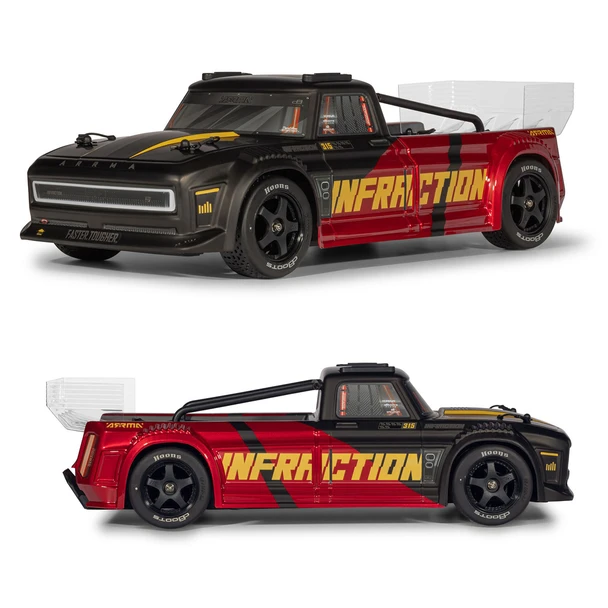 ARRMA - ARA4315V4T2 1/8 ARRMA INFRACTION 223S 4WD RTR All-Road Truck Black/Red