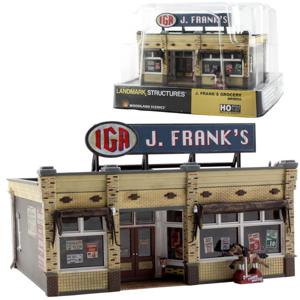 Woodland Scenics Built & Ready J. Frank's IGA Grocery Store HO Scale BR5050