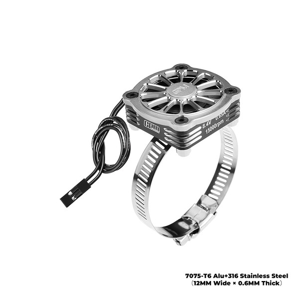 GPM Aluminum 40x40mm RC Cooling Fan Adjustable Silver for 28-42 Series Motor