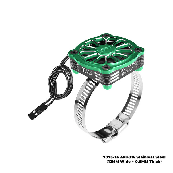 GPM Aluminum 40x40mm RC Cooling Fan Adjustable Green for 40-56 Series Motor