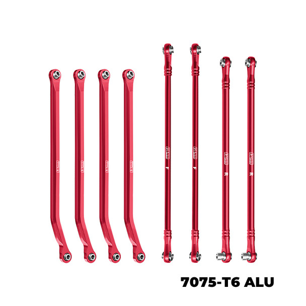 GPM Alum Upper & Lower Link Bar Set Red for Vanquish 1/10 H10 Optic Yokohama