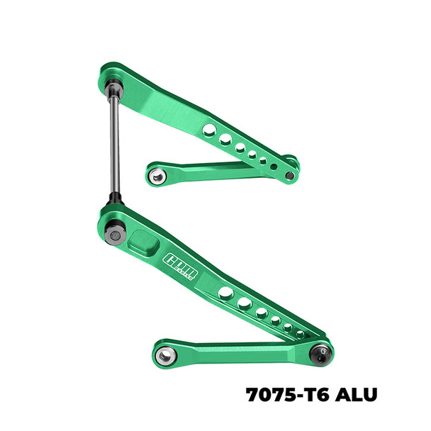GPM Aluminum Rear Sway Bar Set Green for Vanquish 1/10 H10 Optic Yokohama