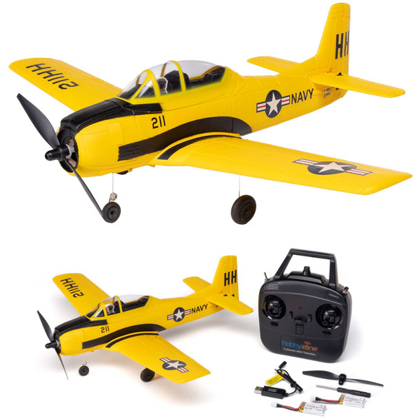 HobbyZone HBZ-1228 T-28 Trojan 450mm RTF Airplane w/ SAFE (2 Flight Batteries Included)