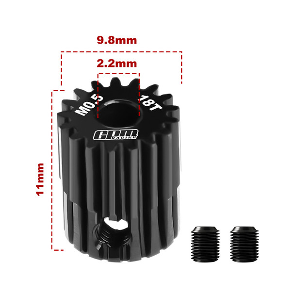 GPM 40Cr Steel Motor Gear 18T (Module: 0.5mm, Motor Tooth Diameter: 2.2mm)
