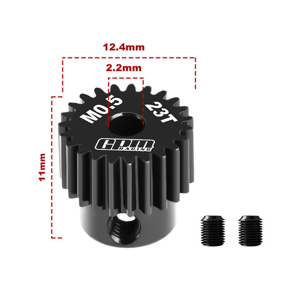 GPM 40Cr Steel Motor Gear 23T (Module: 0.5mm, Motor Tooth Diameter: 2.2mm)