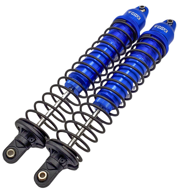 NHX RC Aluminum GTX Front / Rear Shock Set with Springs - Blue: 1/5 X-Maxx 8S