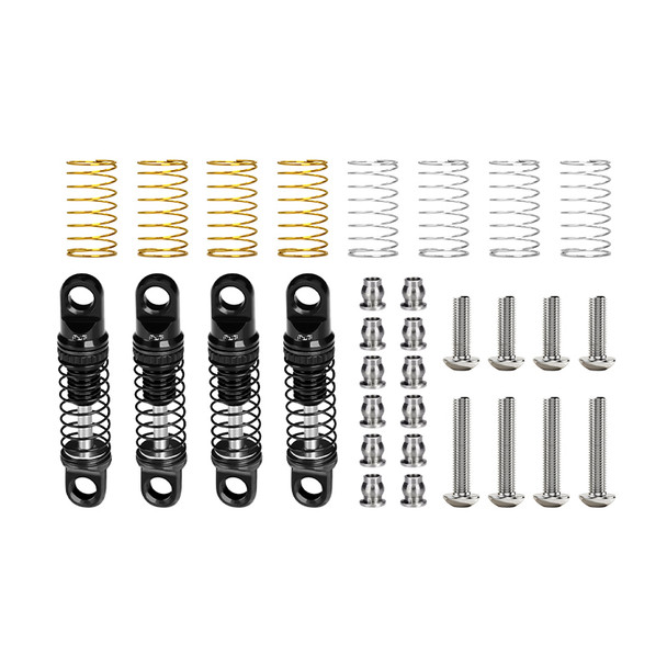 GPM Alloy Adjustable Shock Set 22mm Black for SCX30 Ford Bronco/Jeep Wrangler JLU