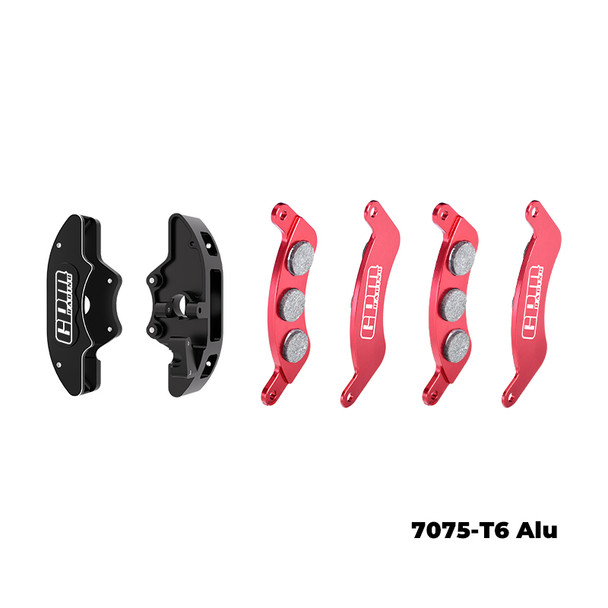 GPM Alum Front Brake Calipers & Brake Pads (Left & Right) Black for 1/6 Sand Car