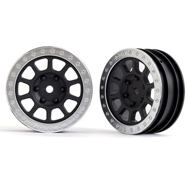 Traxxas 2481 2.2'' Front Graphite Gray/Satin Chrome Beadlock Wheels (2) Bandit
