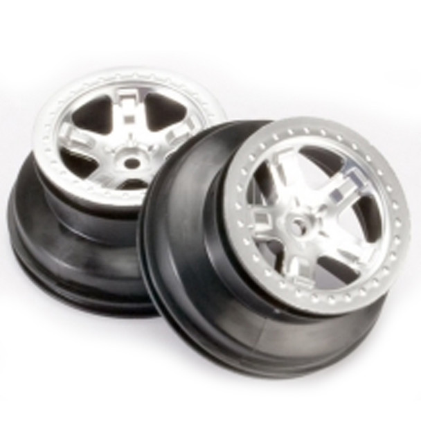 Traxxas 5874 Wheels Satin Chrome Fr 2.2 Slash (2)