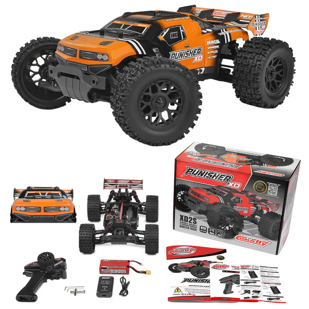 Corally C-00231-O PUNISHER XD RTR Monster Truck Orange Brushed 2S w/Battery/Charger